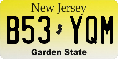 NJ license plate B53YQM