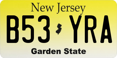 NJ license plate B53YRA