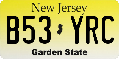 NJ license plate B53YRC