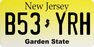 NJ license plate B53YRH
