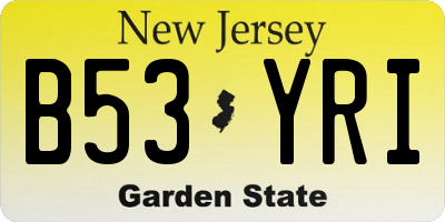 NJ license plate B53YRI