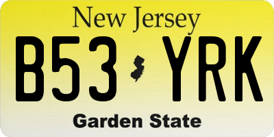 NJ license plate B53YRK