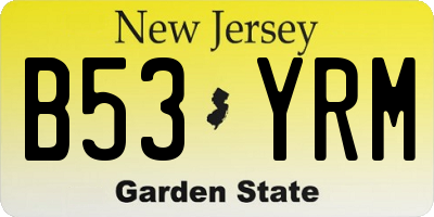 NJ license plate B53YRM