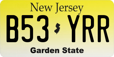 NJ license plate B53YRR