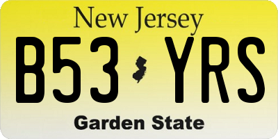 NJ license plate B53YRS