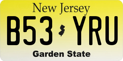 NJ license plate B53YRU