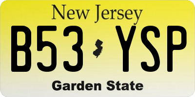 NJ license plate B53YSP