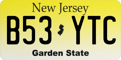 NJ license plate B53YTC