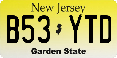 NJ license plate B53YTD
