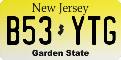 NJ license plate B53YTG