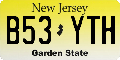 NJ license plate B53YTH