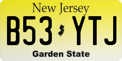 NJ license plate B53YTJ