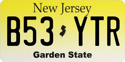 NJ license plate B53YTR