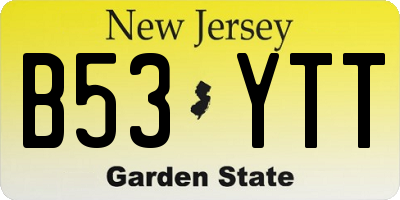 NJ license plate B53YTT
