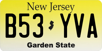 NJ license plate B53YVA