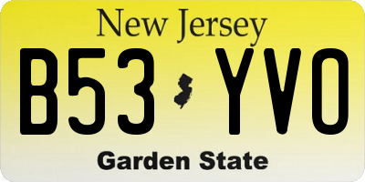 NJ license plate B53YVO