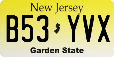 NJ license plate B53YVX
