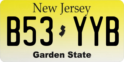 NJ license plate B53YYB