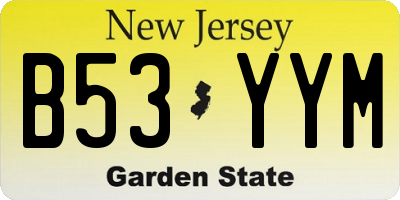 NJ license plate B53YYM