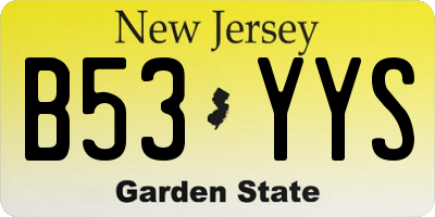 NJ license plate B53YYS