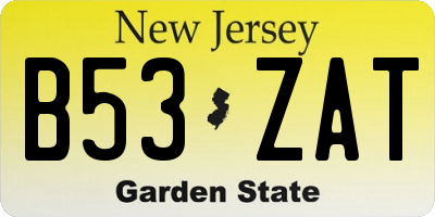NJ license plate B53ZAT