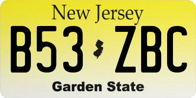 NJ license plate B53ZBC