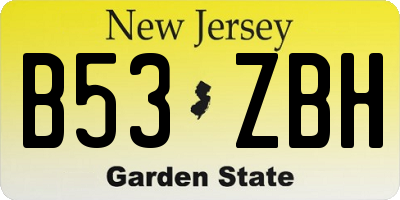 NJ license plate B53ZBH