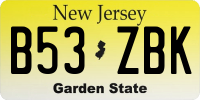NJ license plate B53ZBK