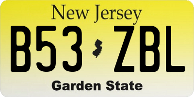 NJ license plate B53ZBL