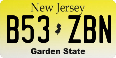 NJ license plate B53ZBN