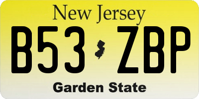 NJ license plate B53ZBP