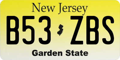 NJ license plate B53ZBS