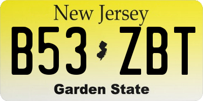 NJ license plate B53ZBT