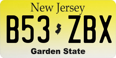 NJ license plate B53ZBX