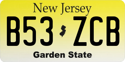 NJ license plate B53ZCB