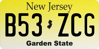 NJ license plate B53ZCG