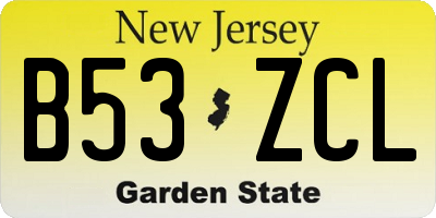 NJ license plate B53ZCL