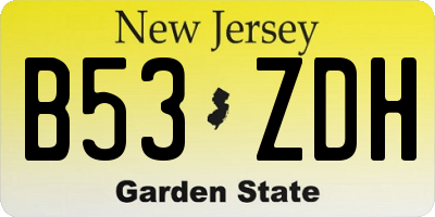 NJ license plate B53ZDH