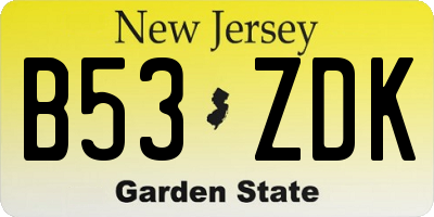NJ license plate B53ZDK