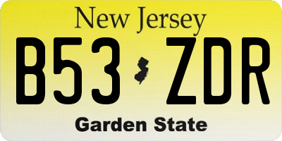 NJ license plate B53ZDR