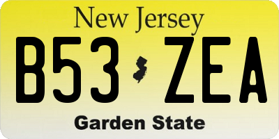 NJ license plate B53ZEA