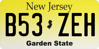 NJ license plate B53ZEH