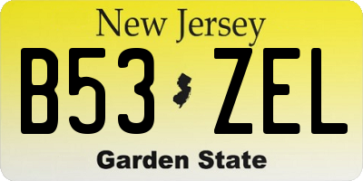 NJ license plate B53ZEL