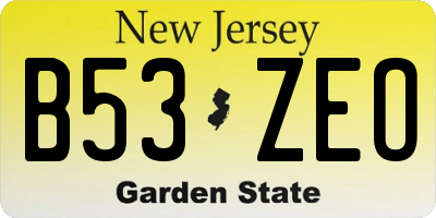 NJ license plate B53ZEO