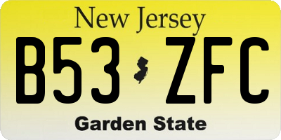 NJ license plate B53ZFC
