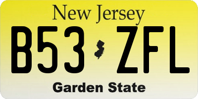 NJ license plate B53ZFL
