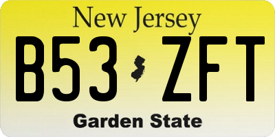 NJ license plate B53ZFT