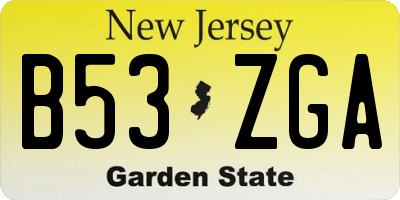 NJ license plate B53ZGA