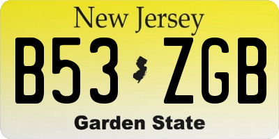 NJ license plate B53ZGB