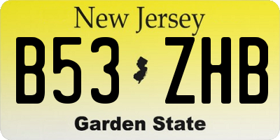 NJ license plate B53ZHB